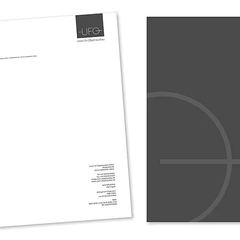 Geschäftsausstattung mit Briefbogen im Corporate Design von UFO