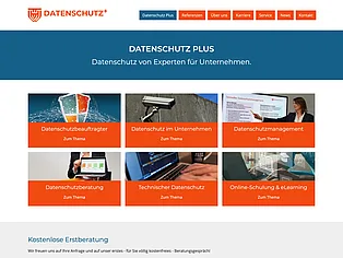 Website Datenschutz Plus mit Übersicht der Beratungsleistungen