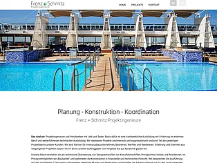 Website von Frenz und Schmitz Projektingenieure mit Schiffs-Pooldeck