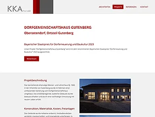 Projektseite von KKA Architekten zum Dorfgemeinschaftshaus Gutenberg