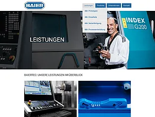 Leistungsseite von Baiertec mit Mitarbeiter an einer Fräsmaschine